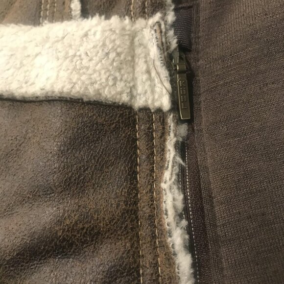 Kuhl Vest Womens Small Dani Sherpa Brown Suede Shearling Lined Jacket Fleece - Picture 11 of 13